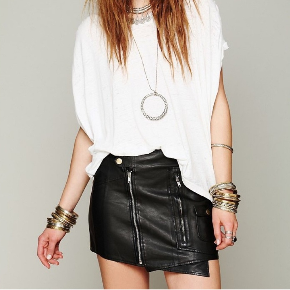 Free People Ladakh Biker Wrap Mini Skirt NWT